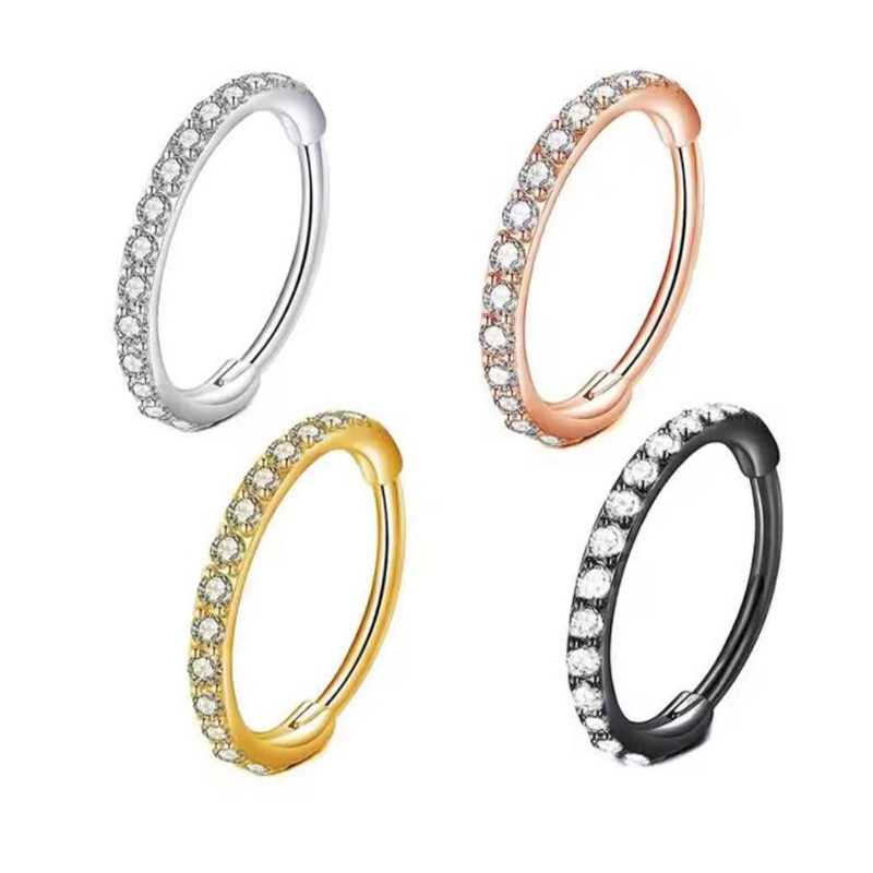 حلقة أنف شفافة 16G مرصعة بالزر - مراجعة Body Jewelry Surgical Steel وسعره