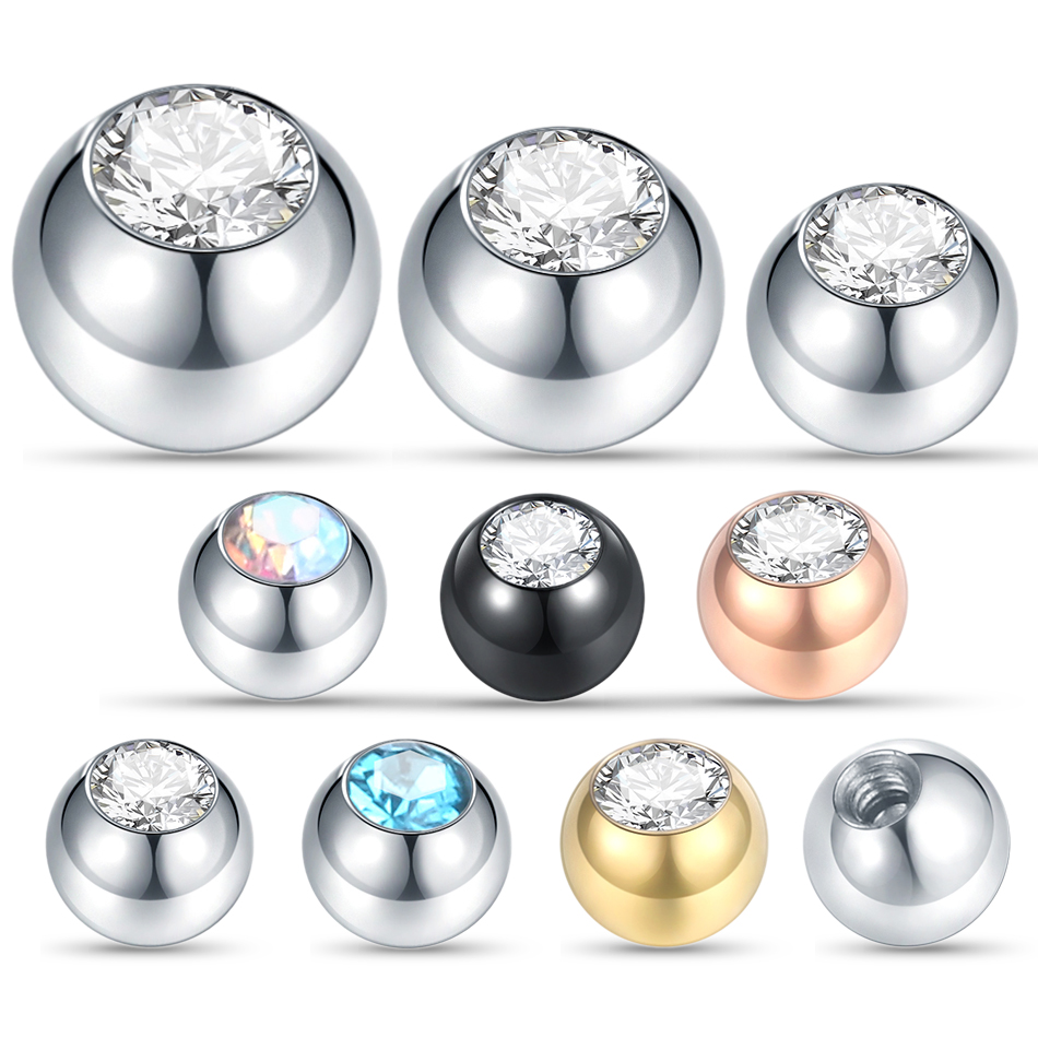 10 قطعة كرات ثقب الصلب حجر كري - مراجعة Body Jewelry Replacement Ball وسعره