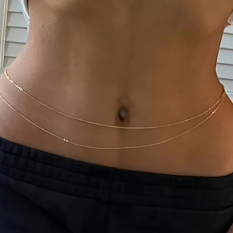 حزام خصر معدني ذهبي مزدوج الطب - مراجعة Body Jewelry For You وسعره